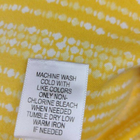Croft & Barrow Top Womens Size M Medium Yellow White Short Sleeve Classic Tee - Picture 7 of 7